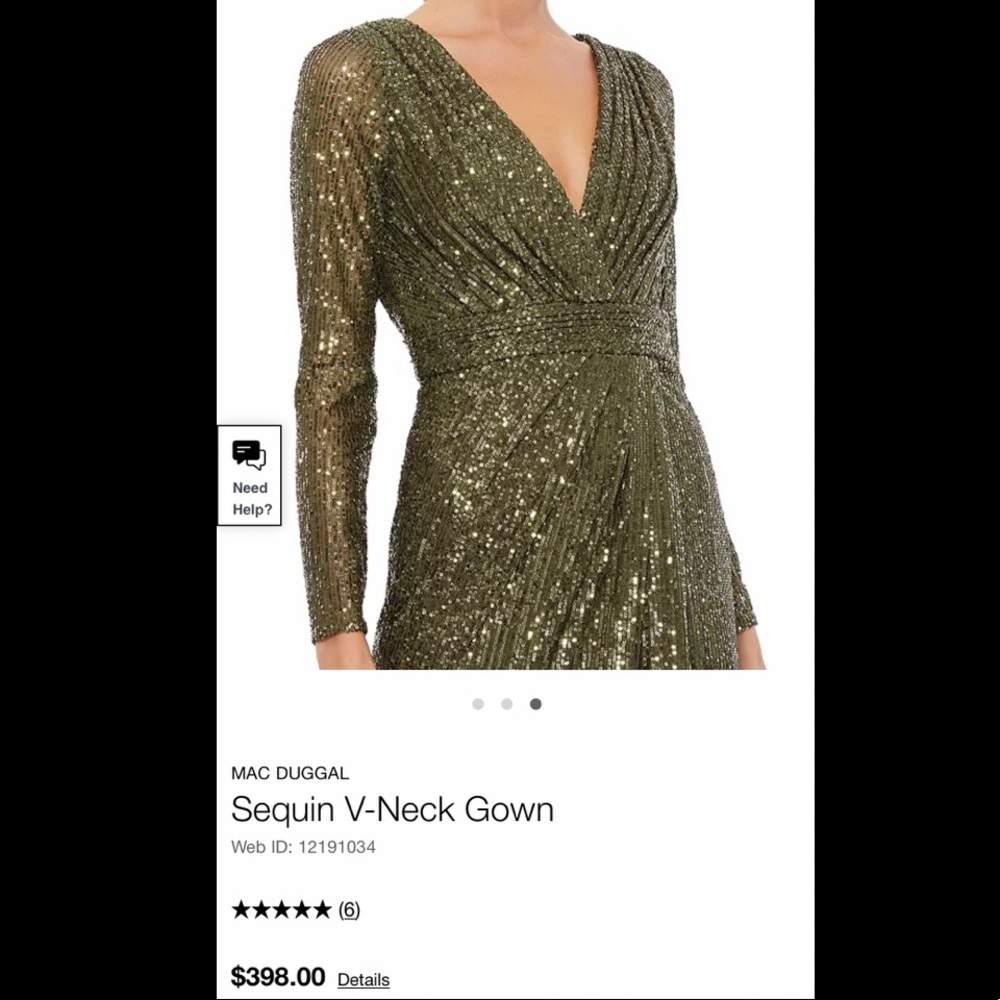‼️‼️SALE ALERT ‼️‼️ Mac dougal olive green sequins dress only worn once